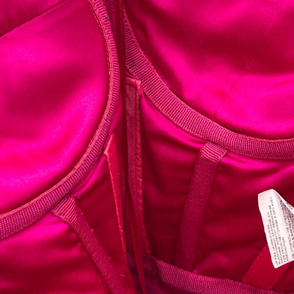 Dolce & Gabbana Black Magenta Lace‎ Ruched Sweetheart Neck Cocktail Dress Size 8 - Picture 13 of 14